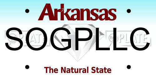 SOGPLLC Arkansas License Plate