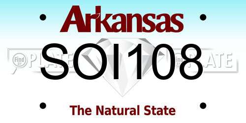 SOI108 Arkansas License Plate