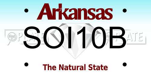 SOI10B Arkansas License Plate