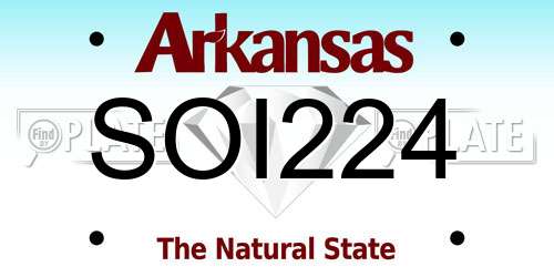SOI224 Arkansas License Plate