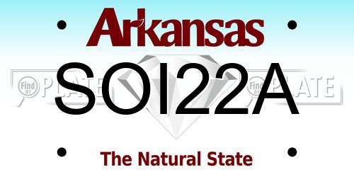 SOI22A Arkansas License Plate