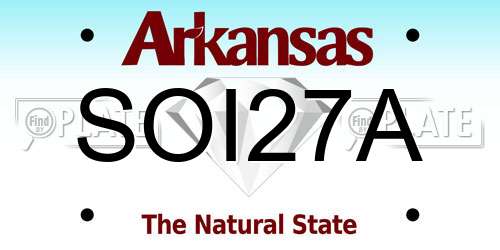 SOI27A Arkansas License Plate