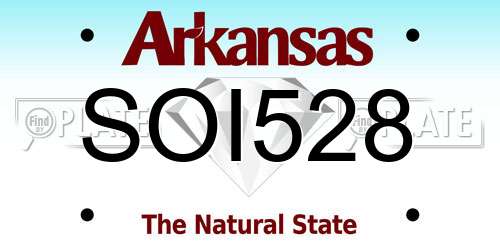 SOI528 Arkansas License Plate
