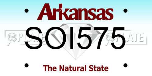 SOI575 Arkansas License Plate