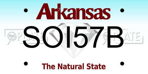 SOI57B Arkansas License Plate