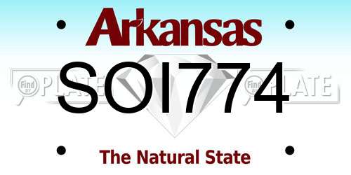 SOI774 Arkansas License Plate