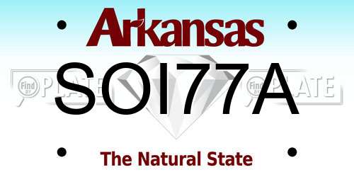 SOI77A Arkansas License Plate