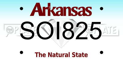 SOI825 Arkansas License Plate