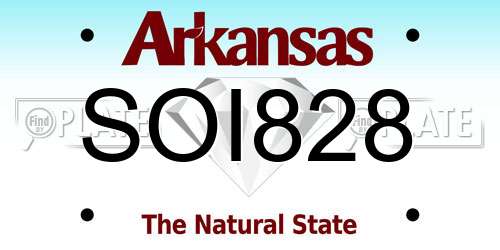 SOI828 Arkansas License Plate