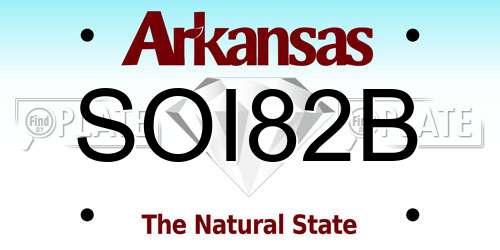 SOI82B Arkansas License Plate