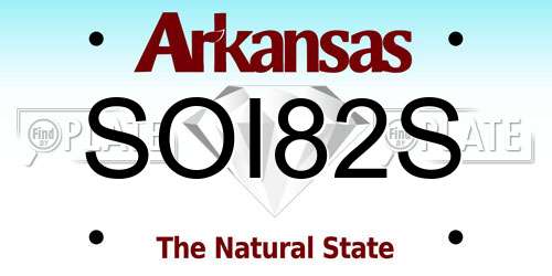 SOI82S Arkansas License Plate