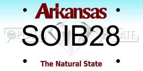 SOIB28 Arkansas License Plate