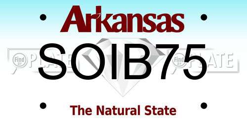 SOIB75 Arkansas License Plate