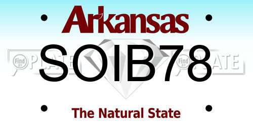SOIB78 Arkansas License Plate