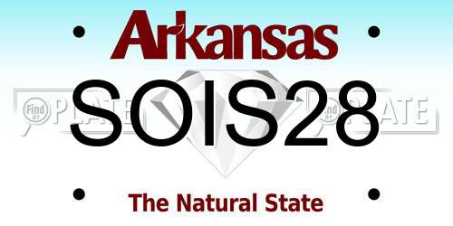 SOIS28 Arkansas License Plate