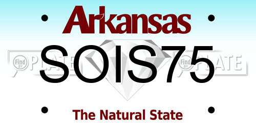SOIS75 Arkansas License Plate