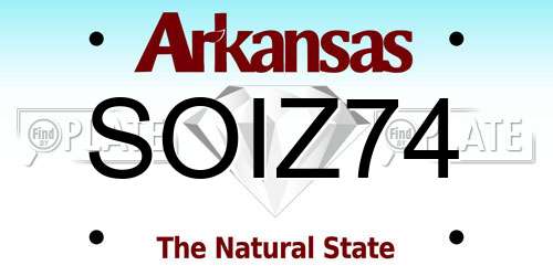 SOIZ74 Arkansas License Plate