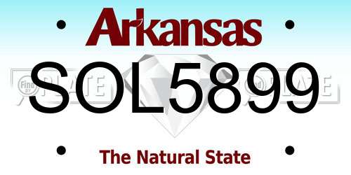 SOL5899 Arkansas License Plate