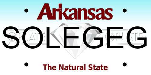 SOLEGEG Arkansas License Plate