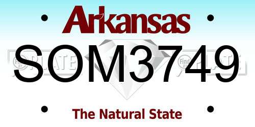 SOM3749 Arkansas License Plate