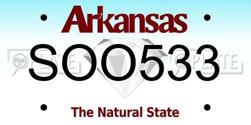 SOO533 Arkansas License Plate