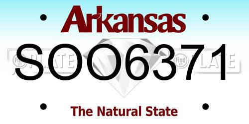 SOO6371 Arkansas License Plate