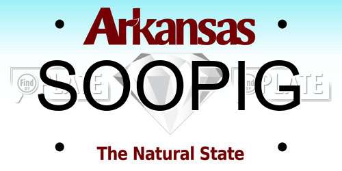 SOOPIG Arkansas License Plate