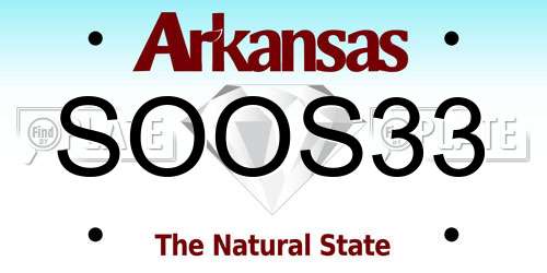 SOOS33 Arkansas License Plate