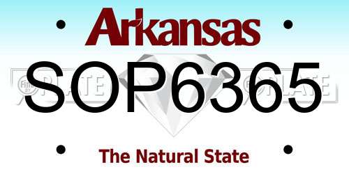 SOP6365 Arkansas License Plate