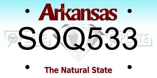 SOQ533 Arkansas License Plate