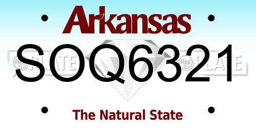 SOQ6321 Arkansas License Plate