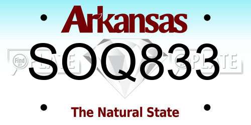 SOQ833 Arkansas License Plate