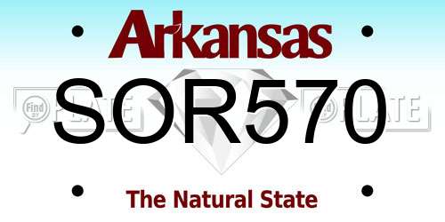 SOR570 Arkansas License Plate