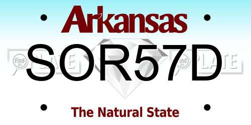 SOR57D Arkansas License Plate