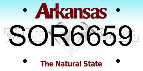 SOR6659 Arkansas License Plate