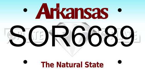 SOR6689 Arkansas License Plate