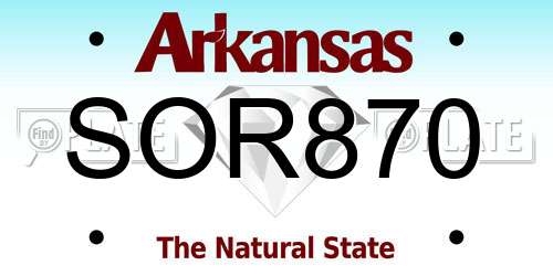 SOR870 Arkansas License Plate
