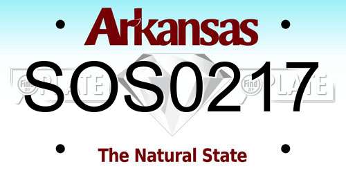 SOS0217 Arkansas License Plate
