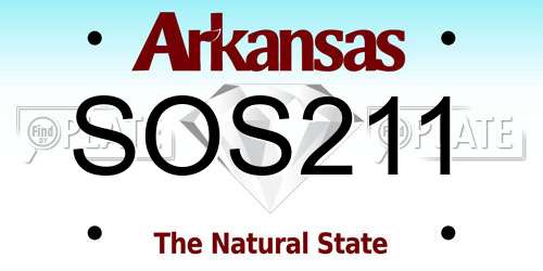 SOS211 Arkansas License Plate