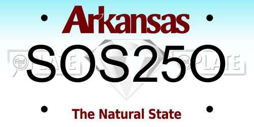 SOS25O Arkansas License Plate