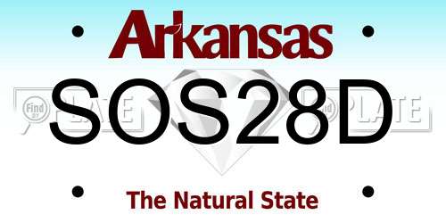 SOS28D Arkansas License Plate