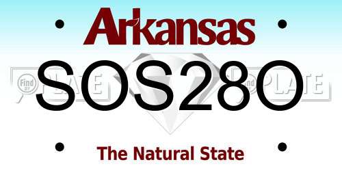 SOS28O Arkansas License Plate