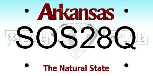 SOS28Q Arkansas License Plate