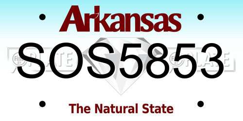 SOS5853 Arkansas License Plate