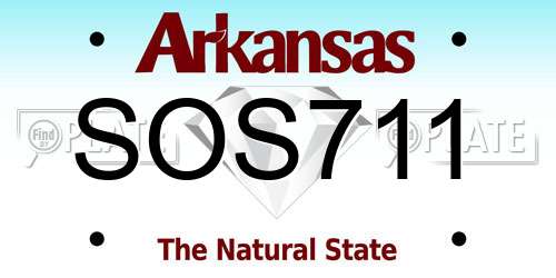 SOS711 Arkansas License Plate
