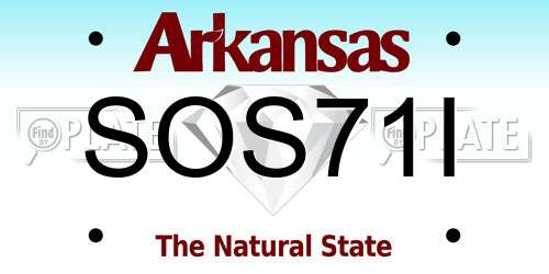 SOS71I Arkansas License Plate