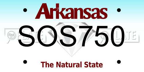 SOS750 Arkansas License Plate