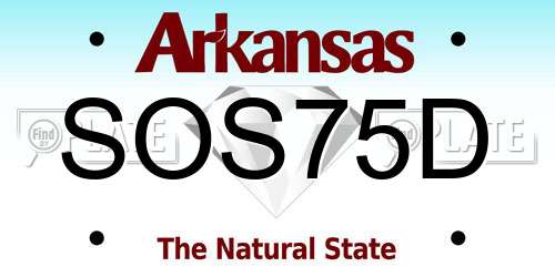 SOS75D Arkansas License Plate