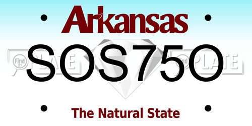 SOS75O Arkansas License Plate