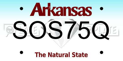 SOS75Q Arkansas License Plate